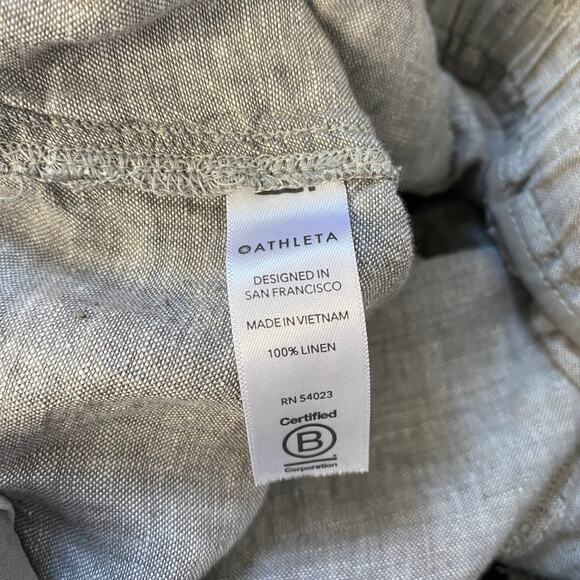 Athleta Cabo Linen 4" Short 100% Linen Gray Pockets Drawstring Travel Size 2 - Picture 8 of 9